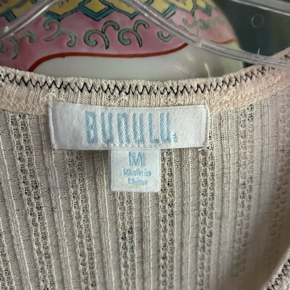 Women's Short Sleeve Button-Up Top - Cream - Picture 7 of 15